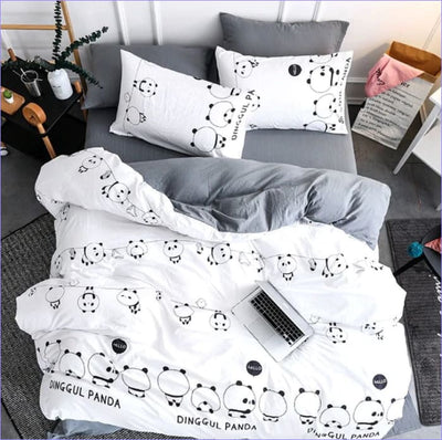 Valkoinen Panda Pussilakana Langalla