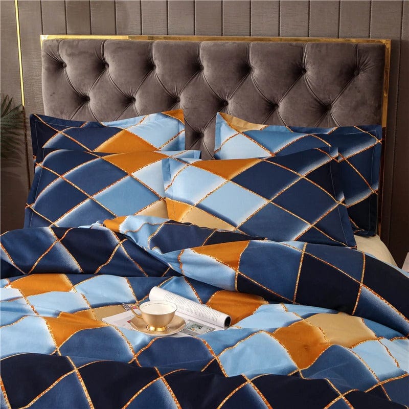 Tummansininen Ja Keltainen Pussilakana