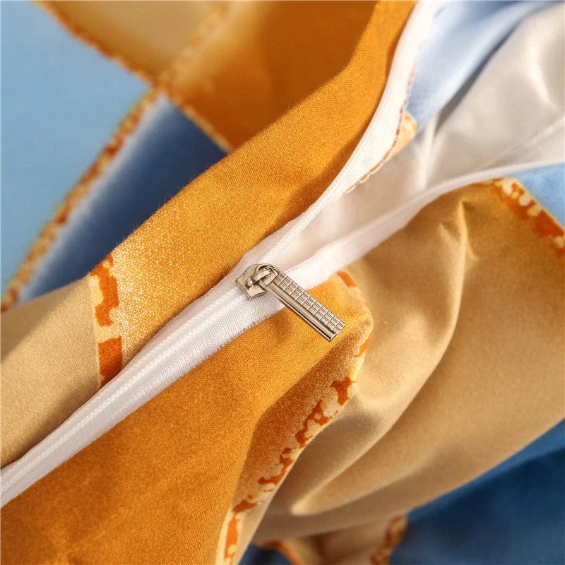 Tummansininen Ja Keltainen Pussilakana