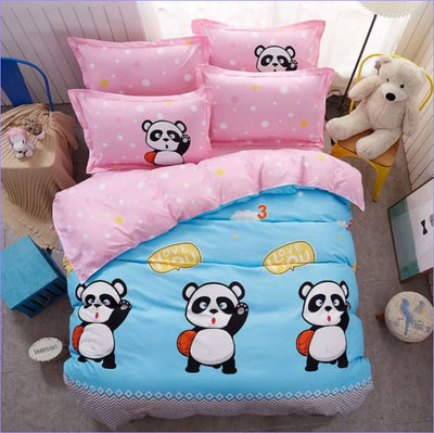 Sininen Ja Vaaleanpunainen Panda Love You Pussilakana