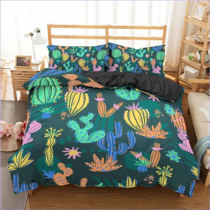 Värikäs Cactus Pussilakana
