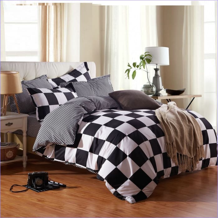 Musta Ja Valkoinen Shakkilaudan Pussilakana