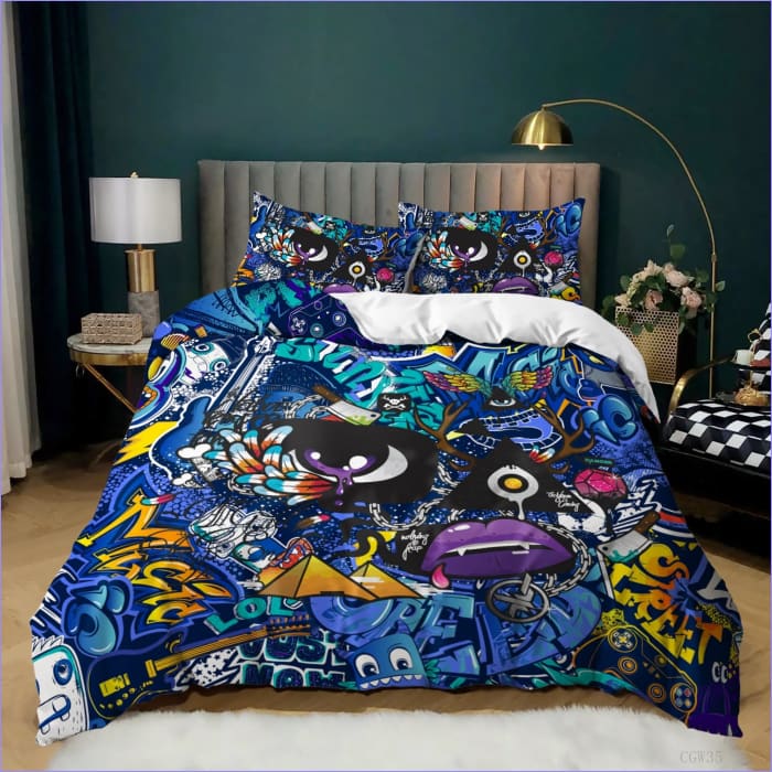 Sininen Graffiti Pussilakana