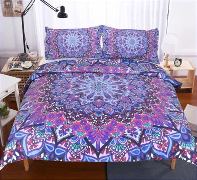 Mandala Kaleidoscope Pussilakana Violetti