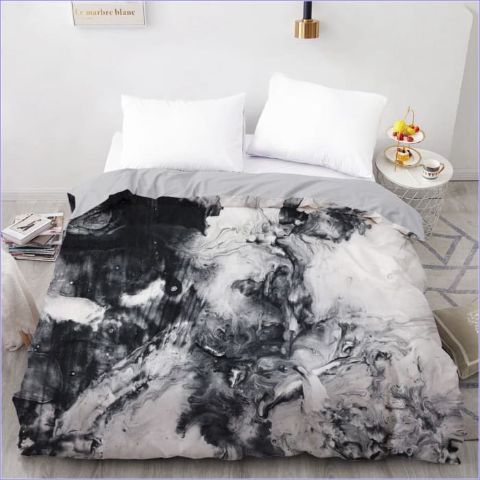 Mustavalkoinen Marmorinen Pussilakana