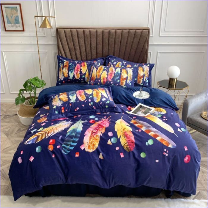 Värikäs Sinivalkoinen Pussilakana