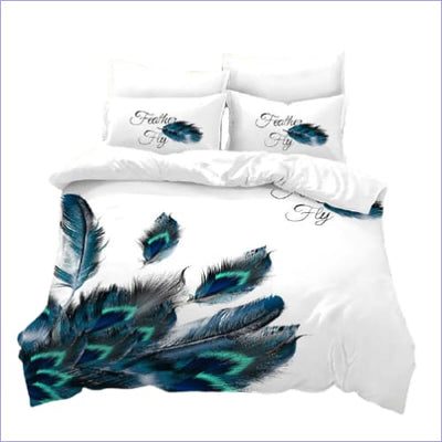 Valkoinen, Musta, Punainen Ja Sininen Peacock Feather -Pussilakana