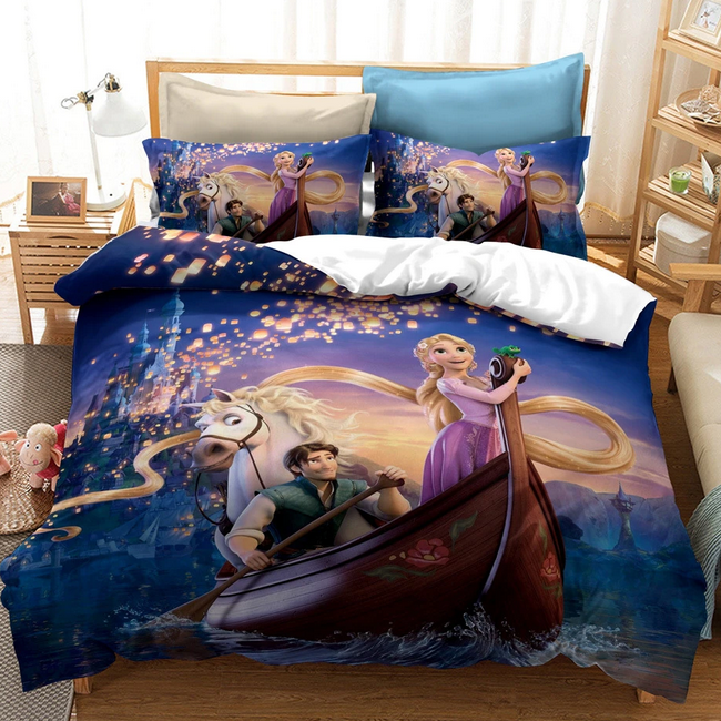 Rapunzel Ja Flynn Boat Pussilakana