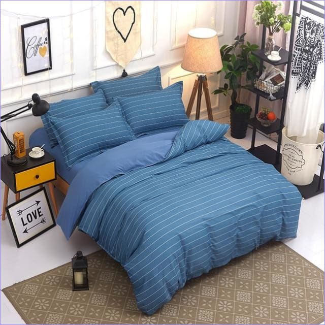 Sininen Raidallinen Pussilakana