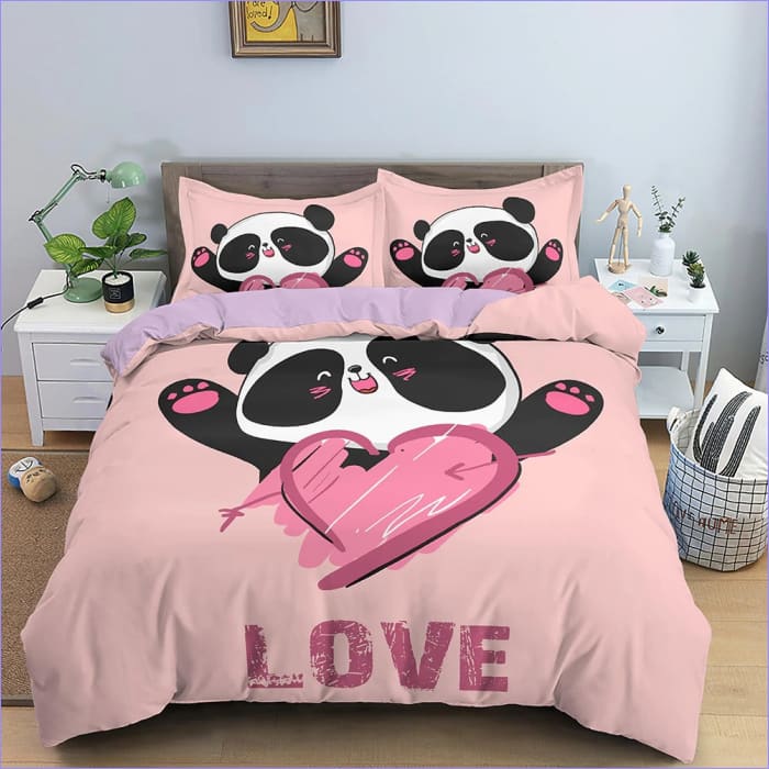 Pinkki Panda Love Pussilakana