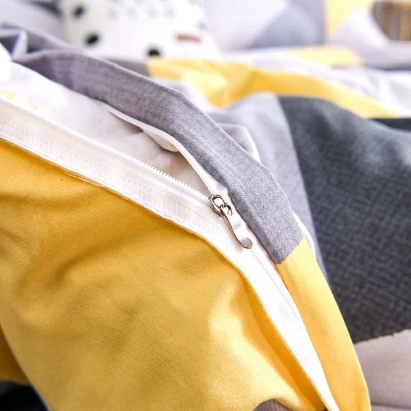 Skandinavian Keltainen Ja Harmaa Pussilakana