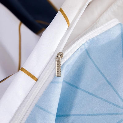 Valkoinen, Musta Ja Sininen Skandinaavistyylinen Pussilakana