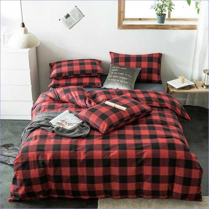 Punainen Tartan Pussilakana