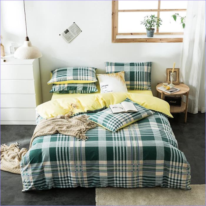 Vihreä Tartan Pussilakana