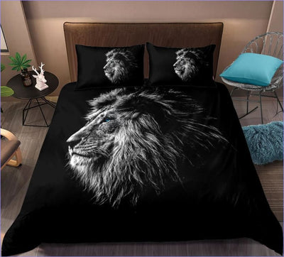 Mustavalkoinen Lion Head -Pussilakana