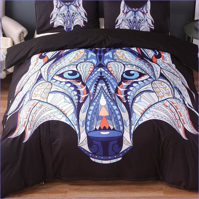 Värikäs Wolf Head Pussilakana