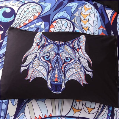 Värikäs Wolf Head Pussilakana