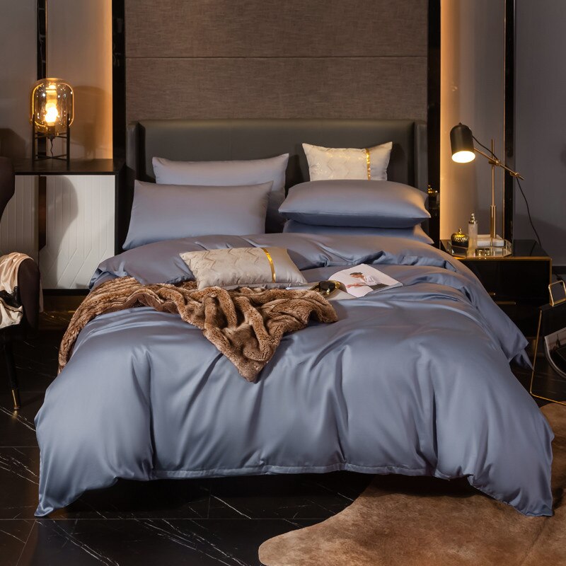 Tavallinen 100 % Puuvilla Hopea Pussilakana