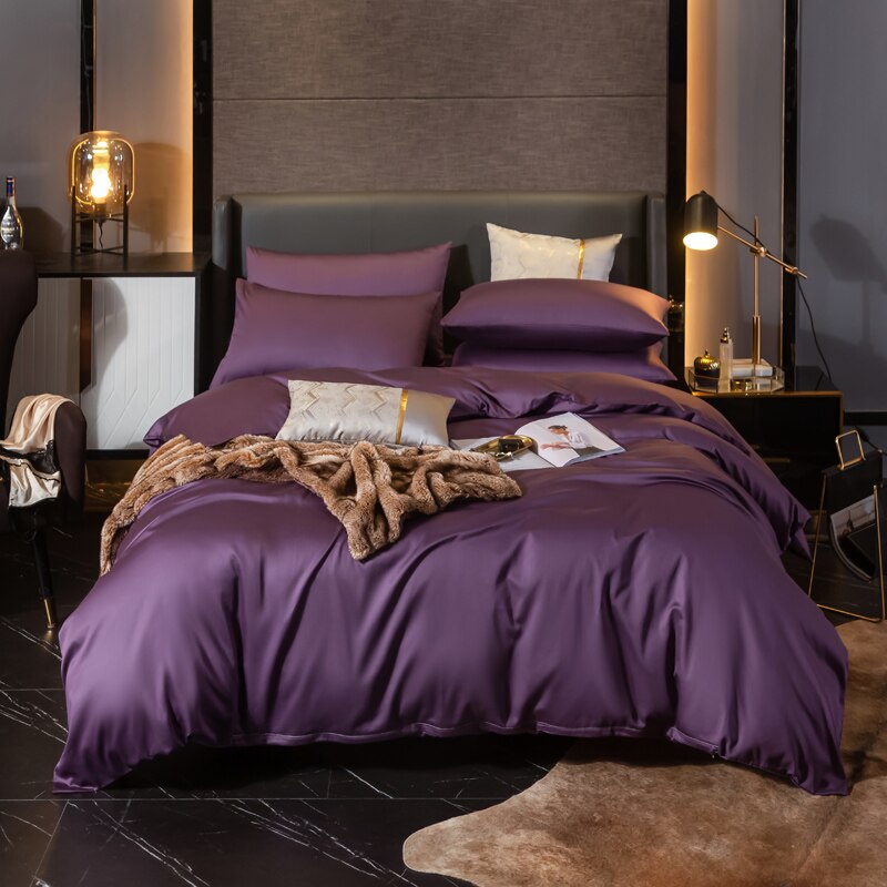 100 % Puuvillainen Pussilakana, Violetti