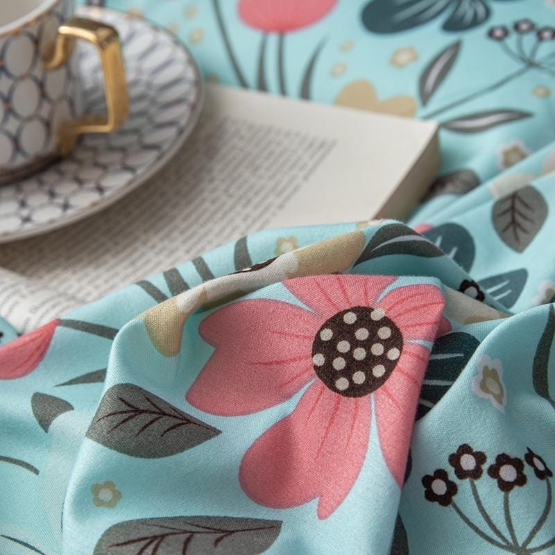 Vihreä Pussilakana Pienet Vaaleanpunaiset Kukat