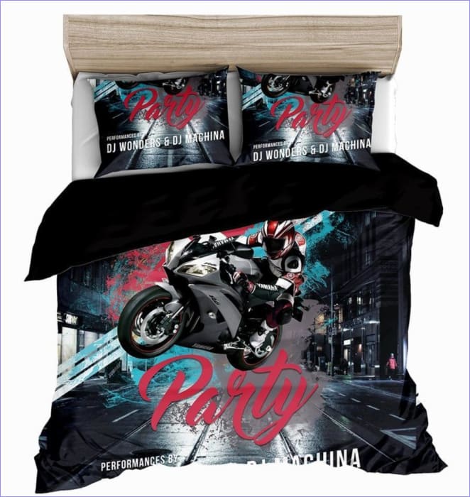 Moottoripyöräkuvioinen Pussilakana