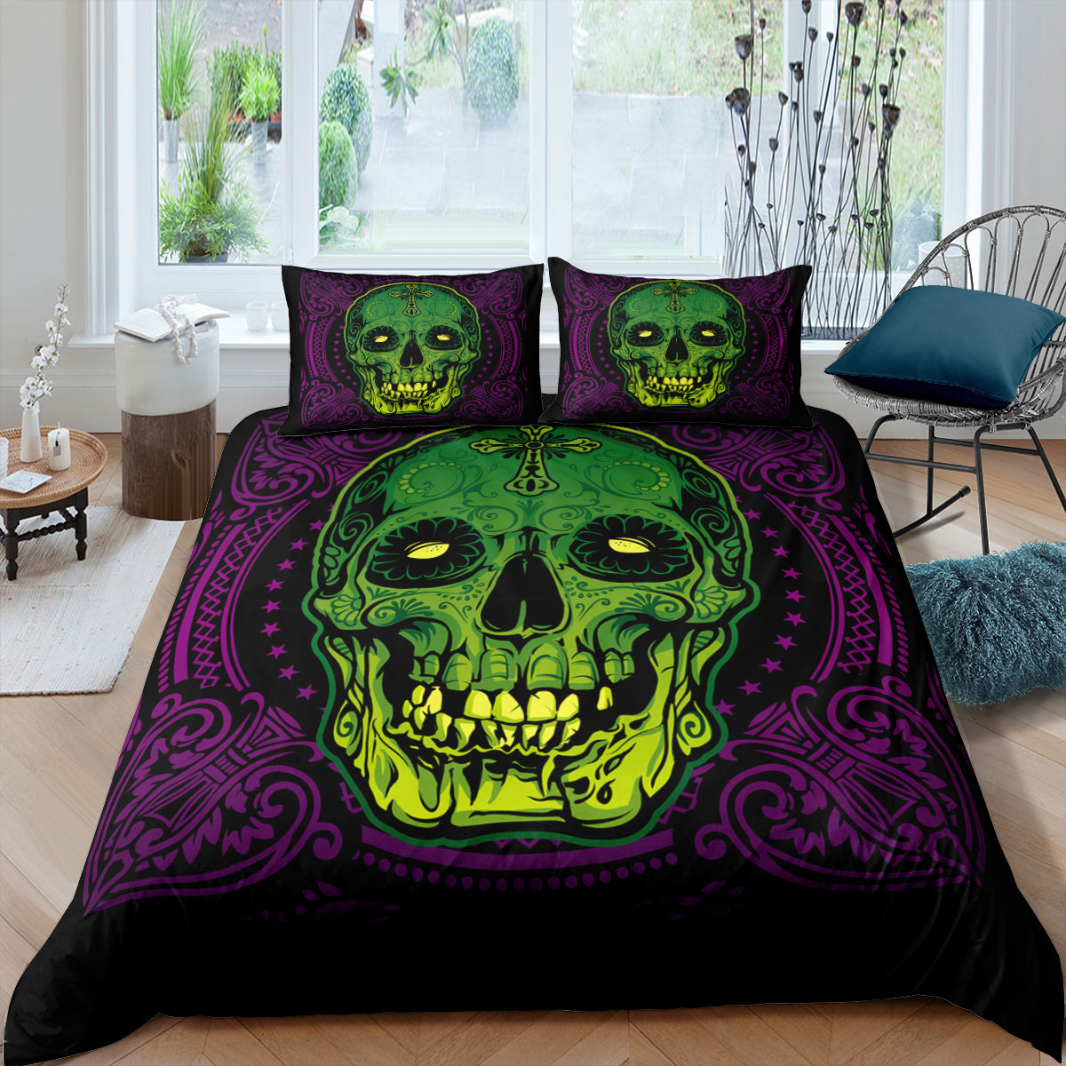 Violet Skull Vuodevaatteet Setti