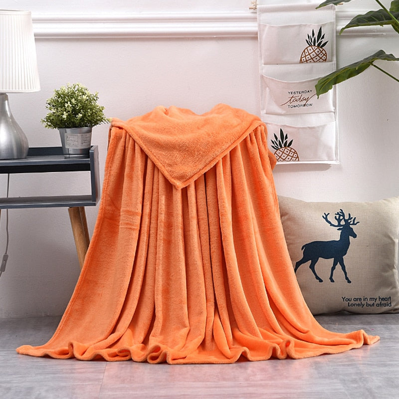 Pehmeä Ja Lämmin Oranssi Ruudullinen